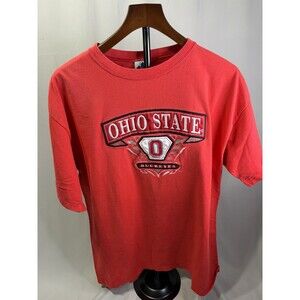 Embroidered Women’s Ohio State  Buckeyes Red Large Cotton T-Shirt Made In USA